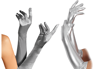 Silbernen Handschuhe