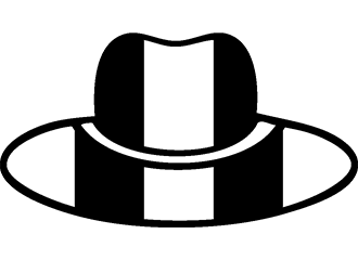 Schwarz-weiße Hüte