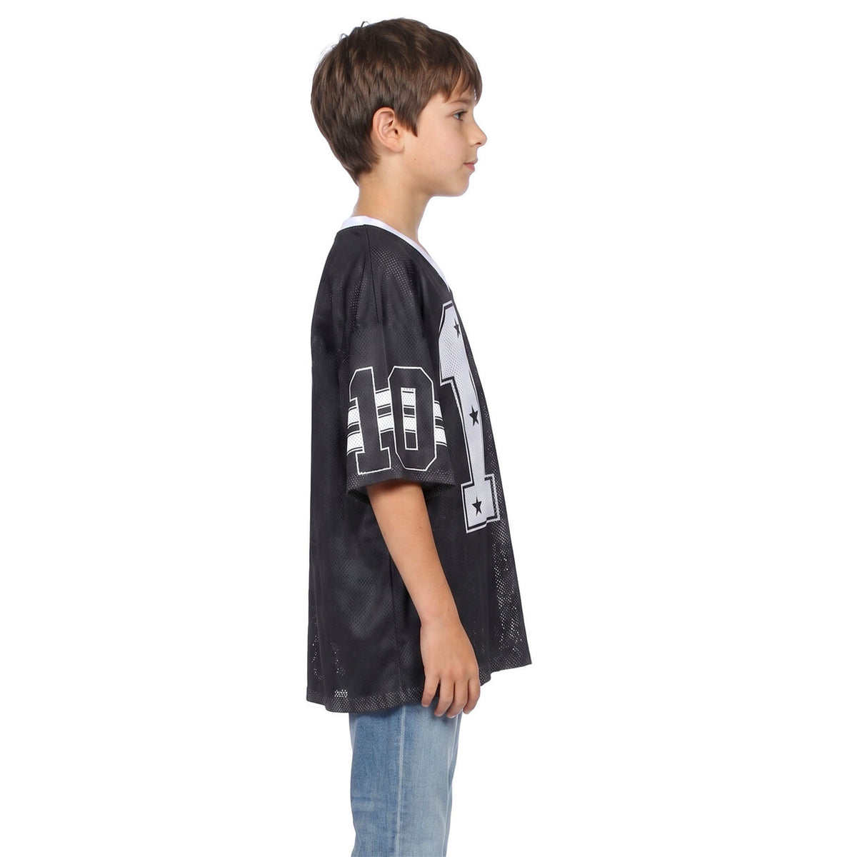 Op deze afbeelding zie je een Kostuums, van het merk Wilbers. Sky Star IJshockeyshirt Zwart (Oversized) Kind