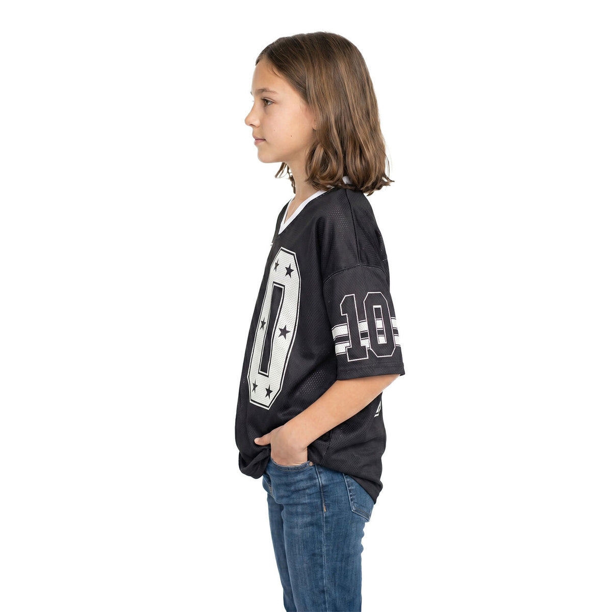Op deze afbeelding zie je een Kostuums, van het merk Wilbers. Sky Star IJshockeyshirt Zwart (Oversized) Kind