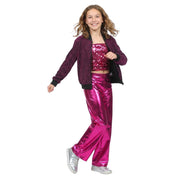 Op deze afbeelding zie je een Kostuums, van het merk Wilbers. Purple Party Glitter Jas Meisje