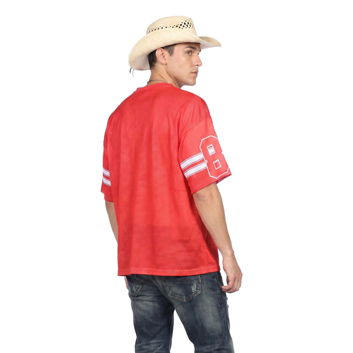 Op deze afbeelding zie je een Kostuums, van het merk Wilbers. Retro Stars IJshockeyshirt Rood (Oversized)