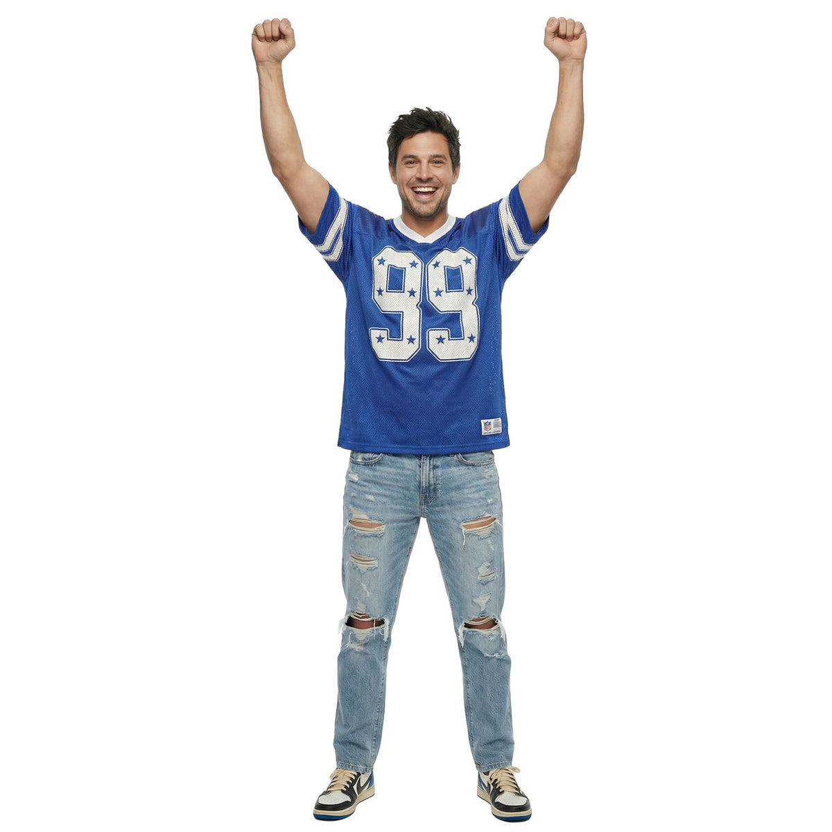 Op deze afbeelding zie je een Kostuums, van het merk Wilbers. Retro Stars IJshockeyshirt Blauw (Oversized)