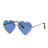 Blaue Herzbrille Mit Strasssteinen