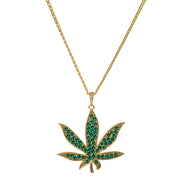 Op deze afbeelding zie je een Accessoires, van het merk Wilbers. Green Attitude Ketting Wietblad