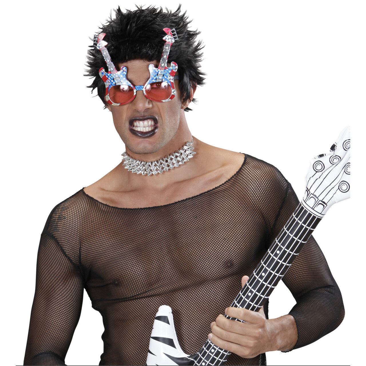 Op deze afbeelding zie je een Accessoires, van het merk Widmann. Bril Hard Rock Gitaar