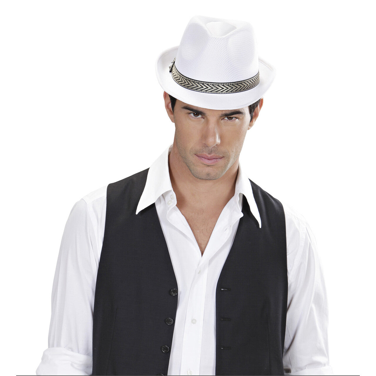 Op deze afbeelding zie je een Accessoires, van het merk Widmann. Fedora Deukhoed Panama Wit