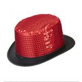 Haut De Forme à Paillettes Rouge