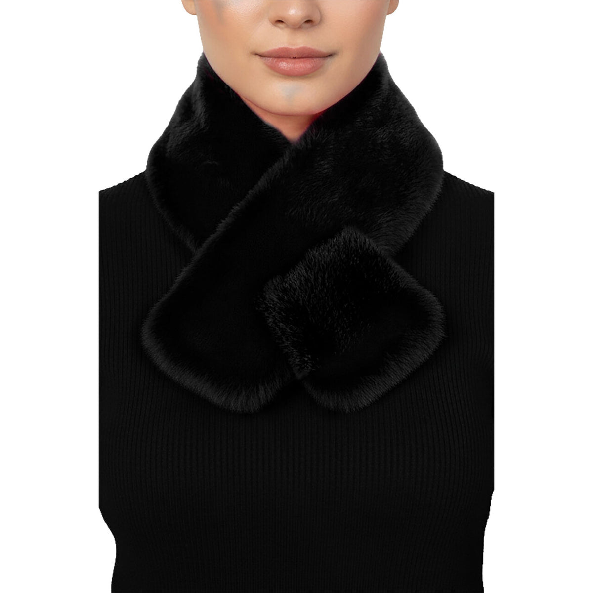 Op deze afbeelding zie je een Accessoires, van het merk Wilbers. Sjaal Bont Zwart