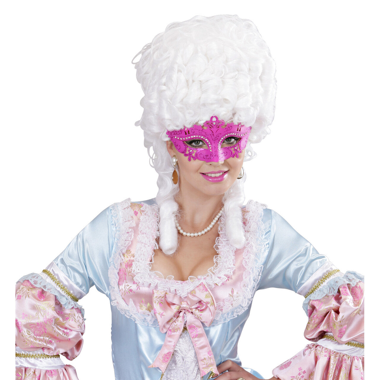 Op deze afbeelding zie je een Accessoires, van het merk Widmann. Oogmasker Venetie Glimmende Stenen Roze