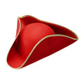Chapeau Tricorne En Feutre Rouge