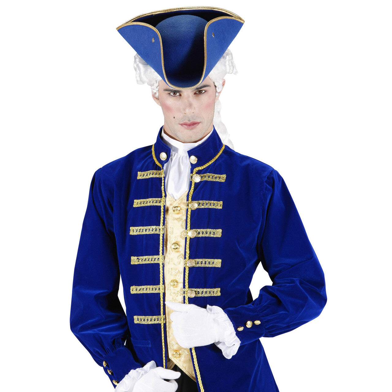 Op deze afbeelding zie je een Accessoires, van het merk Widmann. Traditionele Steek Hoed Vilt Blauw