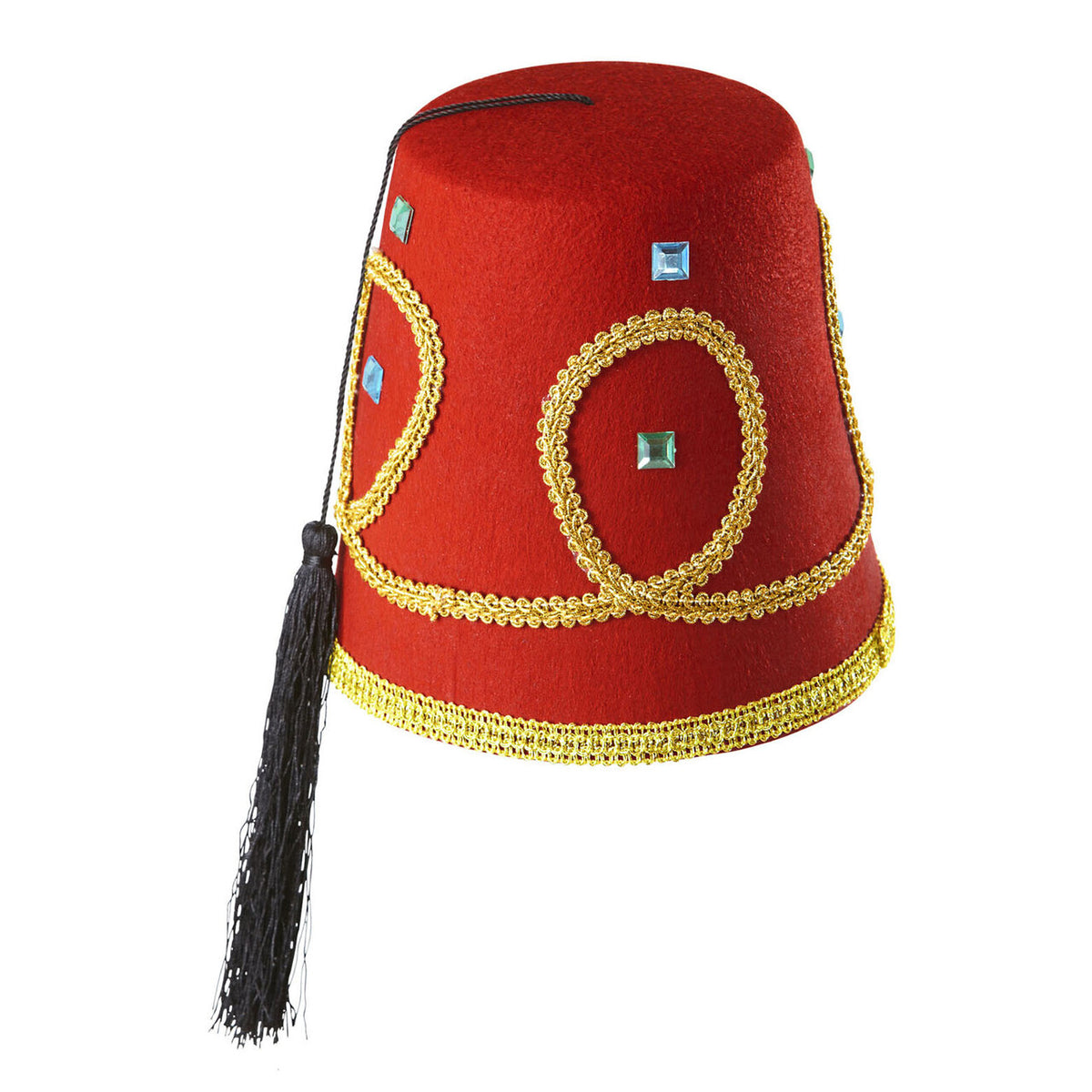 Op deze afbeelding zie je een Accessoires, van het merk Widmann. Oosterse Fez Rood Met Goud