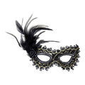 Masque Noir Avec Rose Et Plumes