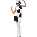 Sixties Black And White Partygirl Vrouw Kostuum