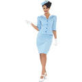 Keurige Blauwe Stewardess Vrouw Kostuum