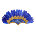 Coiffe Samba Avec Paillettes Et Plumes Bleues
