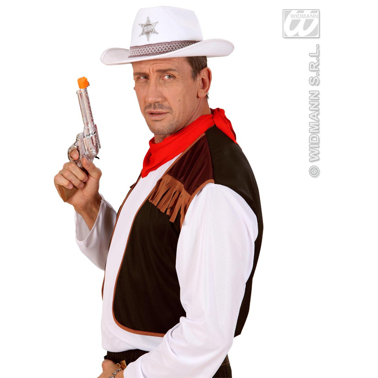 Op deze afbeelding zie je een Accessoires, van het merk Widmann. Hoed Sheriff Wit