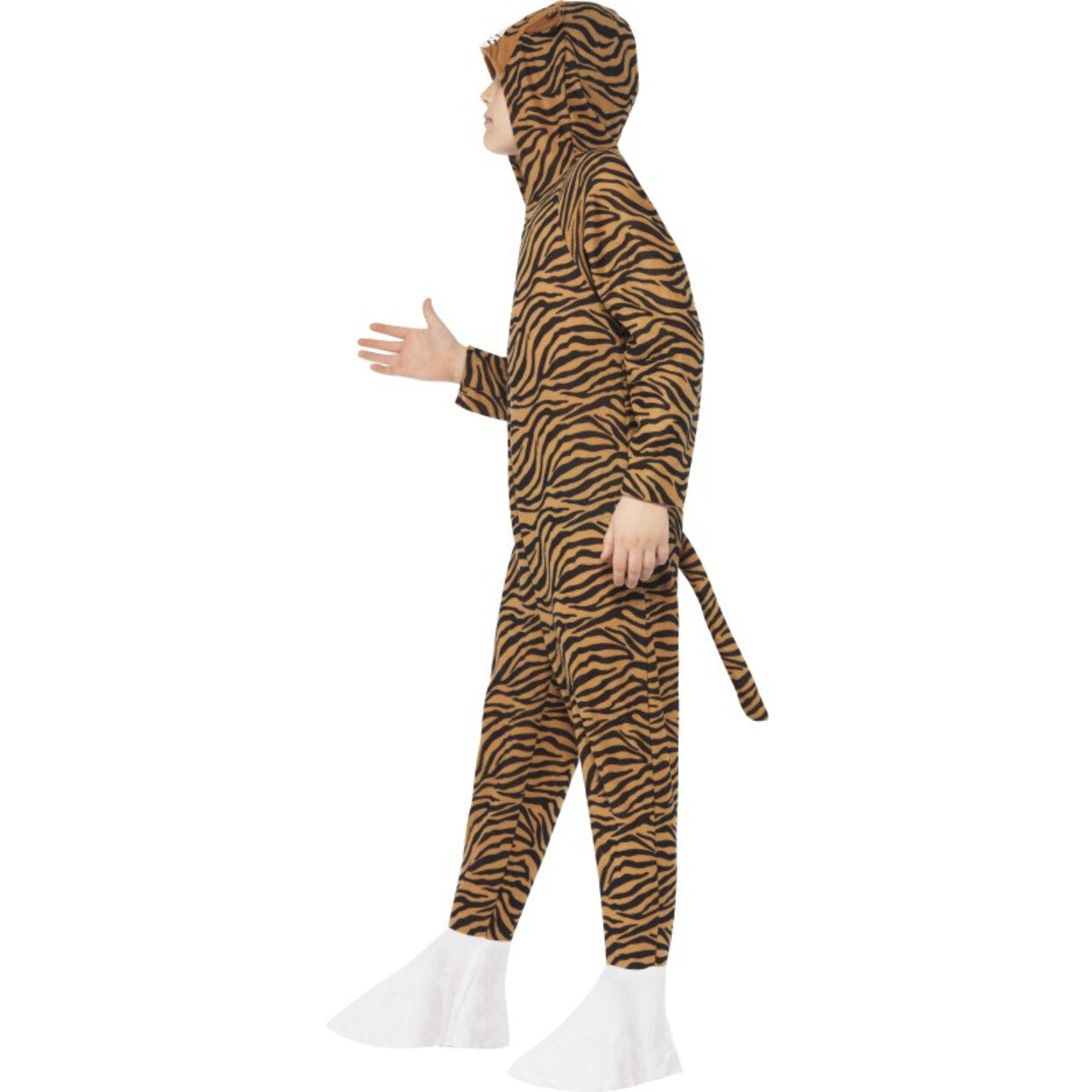 Op deze afbeelding zie je een Kostuums, van het merk Smiffy's. Bruine Niet Echt Enge Tijger Jumpsuit Kind Kostuum