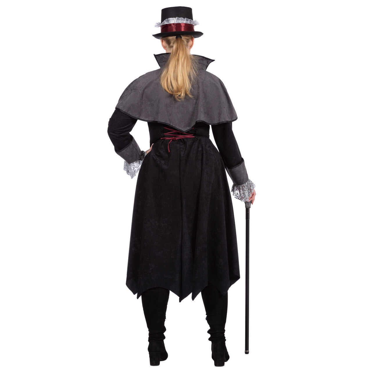 Op deze afbeelding zie je een Kostuums, van het merk Wilbers. Steampunk Vampier 19e Eeuw Jas Vrouw Kostuum