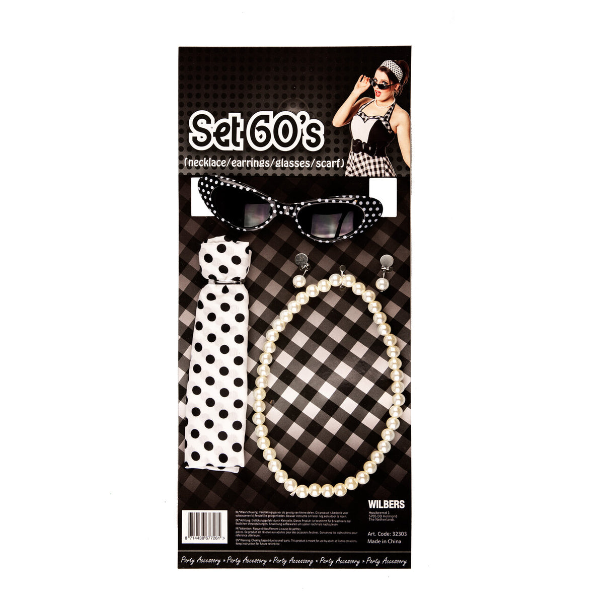 Op deze afbeelding zie je een Accessoires, van het merk Wilbers. Accessoireset 60s Zwart / Wit