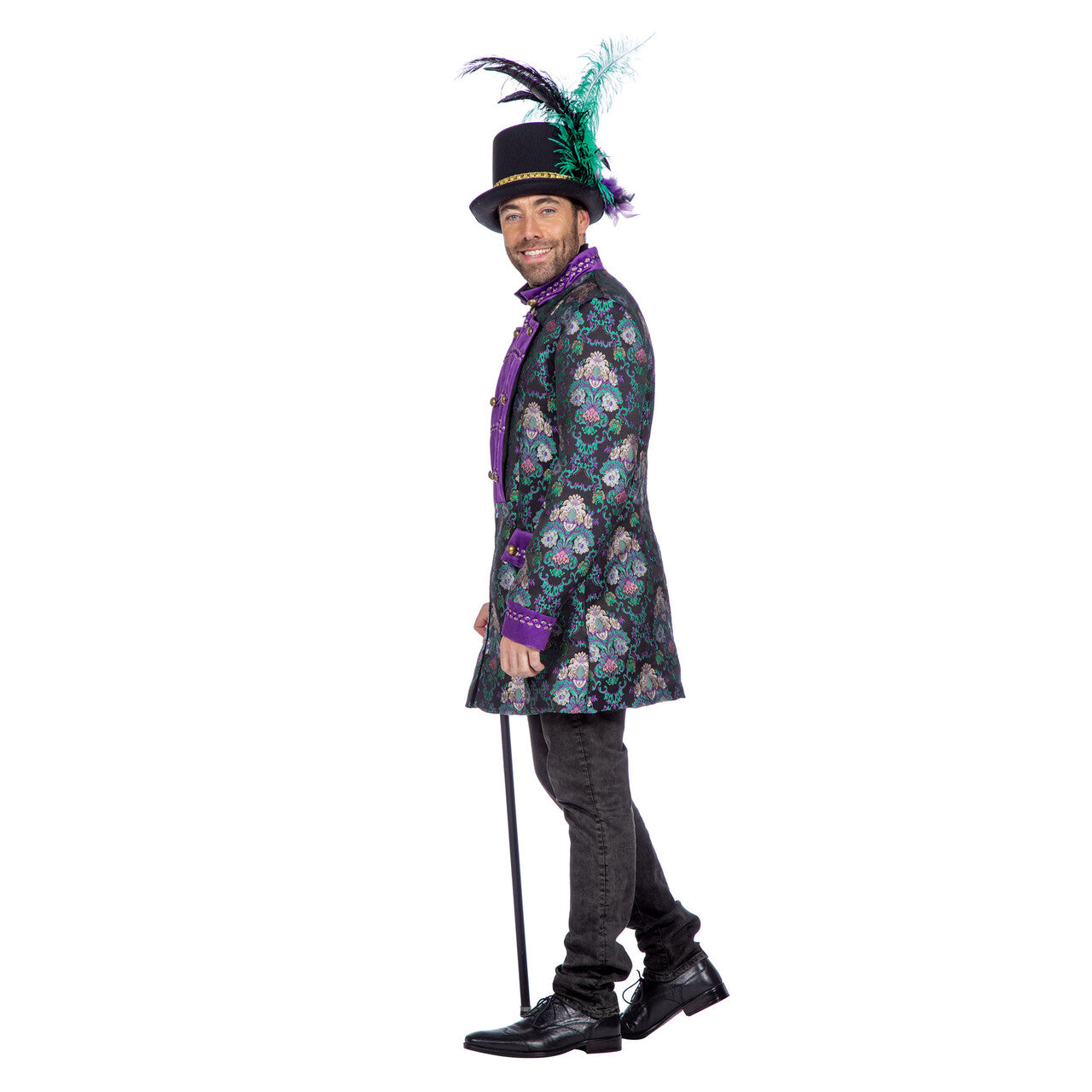 Op deze afbeelding zie je een Kostuums, van het merk Wilbers. Luxe Jacquardjas Groen / Paars Man