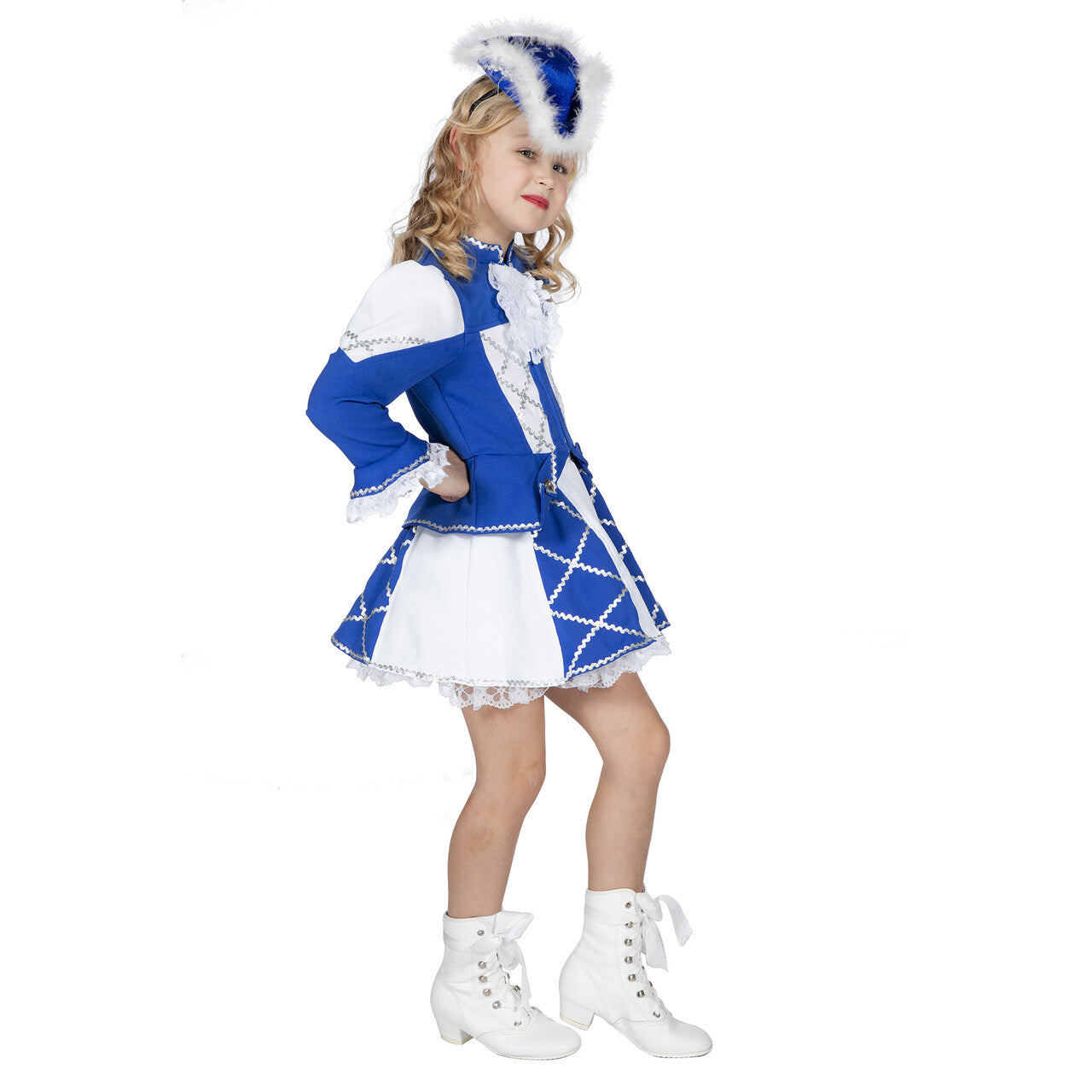 Op deze afbeelding zie je een Kostuums, van het merk Wilbers. Showmeisje Dansmarietje Kind Blauw Kostuum