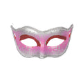 Venetianische Augenmaske Silber Rosa