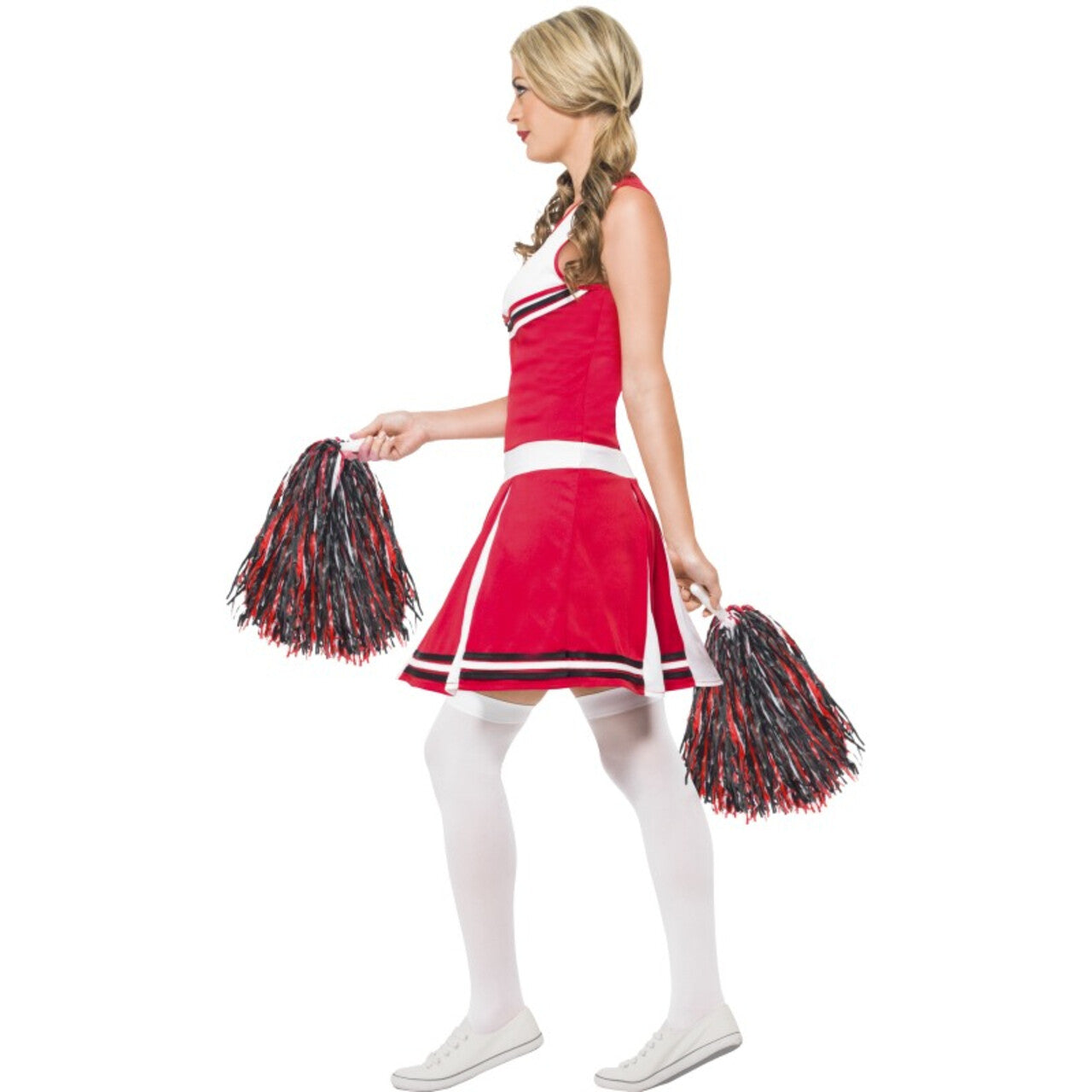 Op deze afbeelding zie je een Kostuums, van het merk Smiffy's. Flexibele Cheerleader Vrouw Kostuum