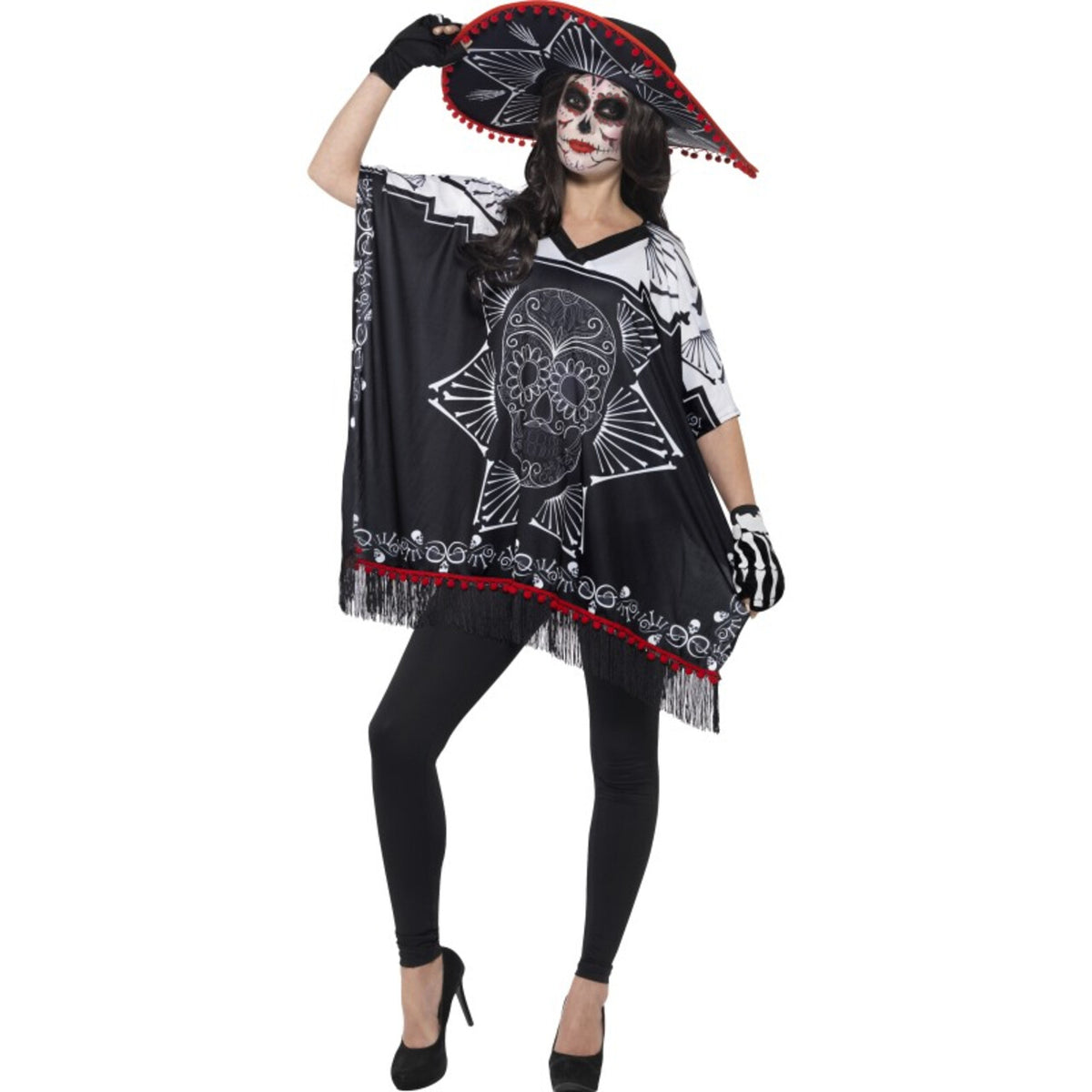 Op deze afbeelding zie je een Kostuums, van het merk Smiffy's. Day Of The Dead Bandido Kostuum