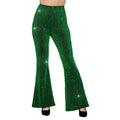 Groene Glitter Chaos Flared Broek Vrouw