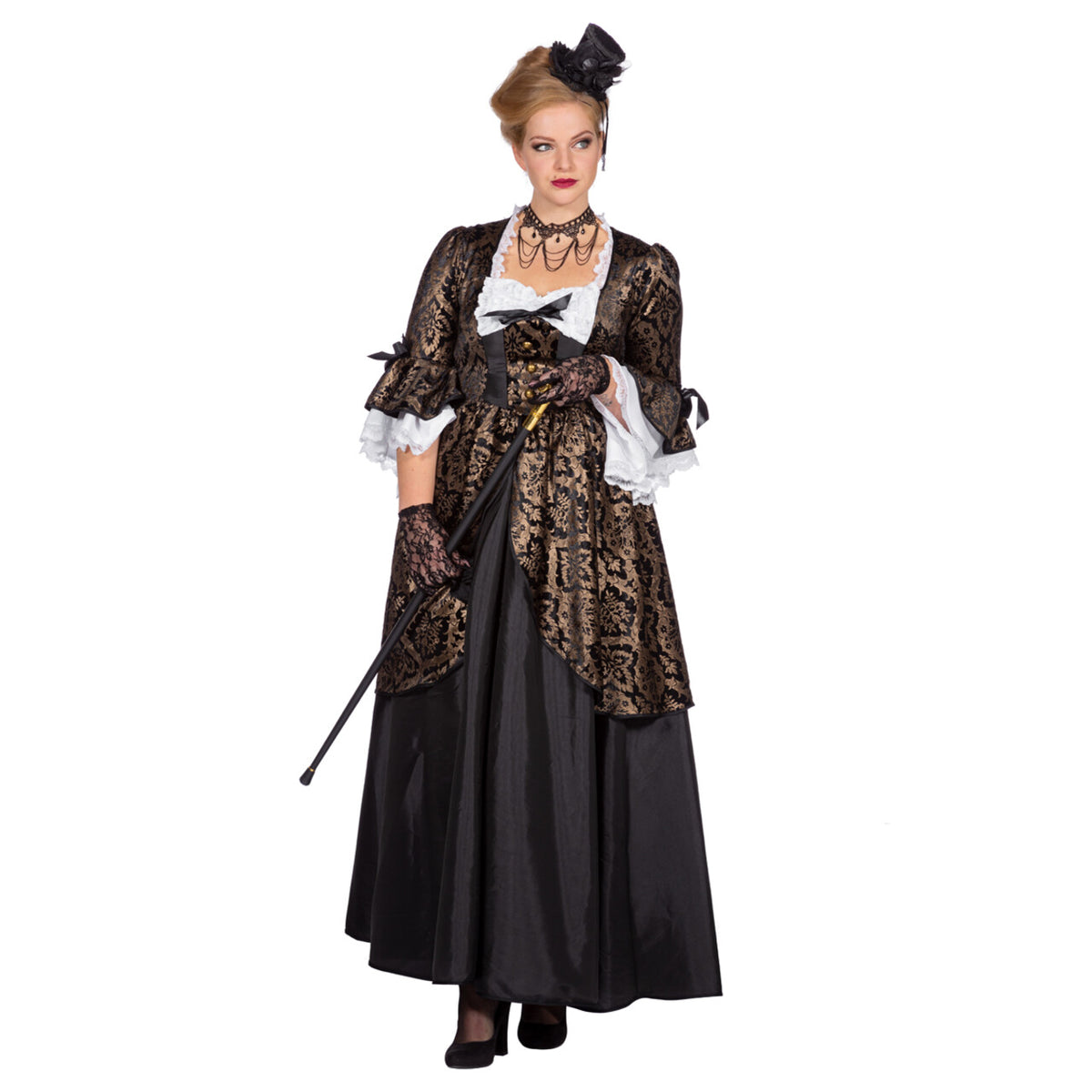 Op deze afbeelding zie je een Kostuums, van het merk Wilbers. Markiezin Estella De Canicas Vrouw Kostuum