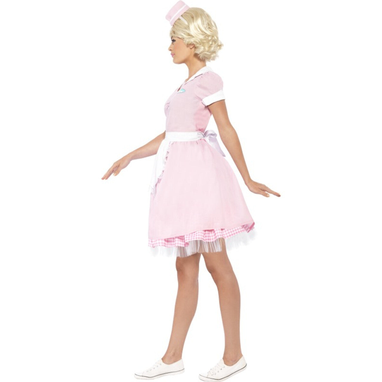 Op deze afbeelding zie je een Kostuums, van het merk Smiffy's. 50s Amerikaans Diner Restaurant Jurk Vrouw