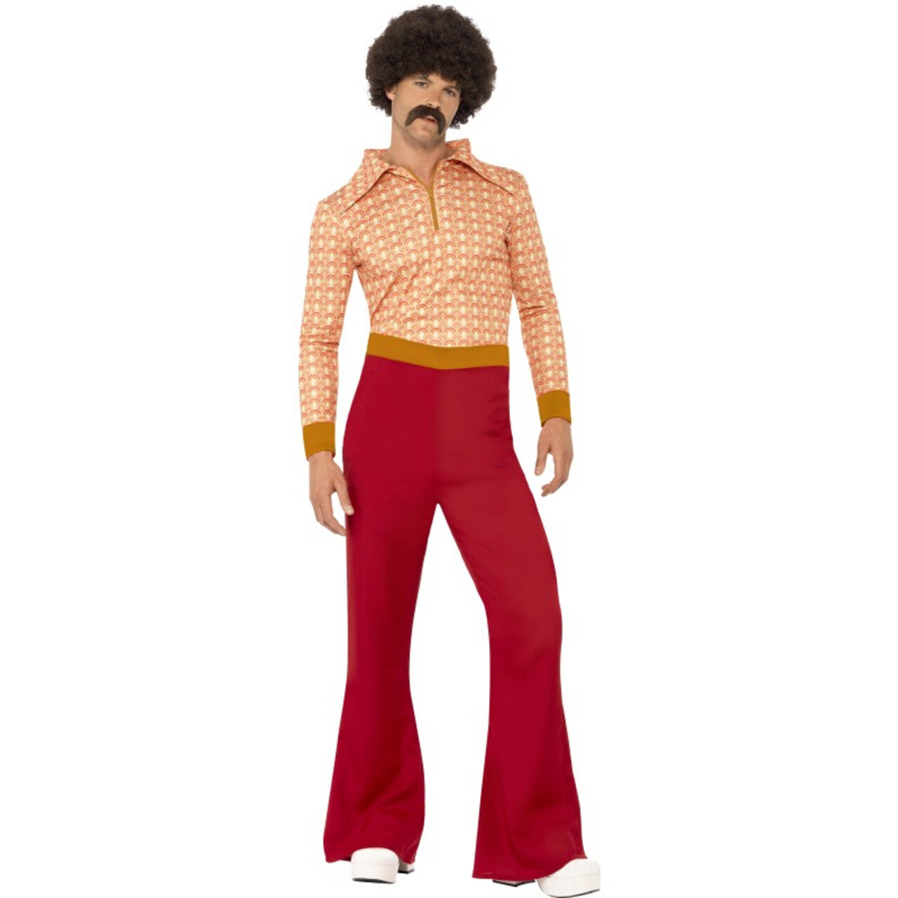 Op deze afbeelding zie je een Kostuums, van het merk Smiffy's. 70s Tiptop Heer Man Kostuum