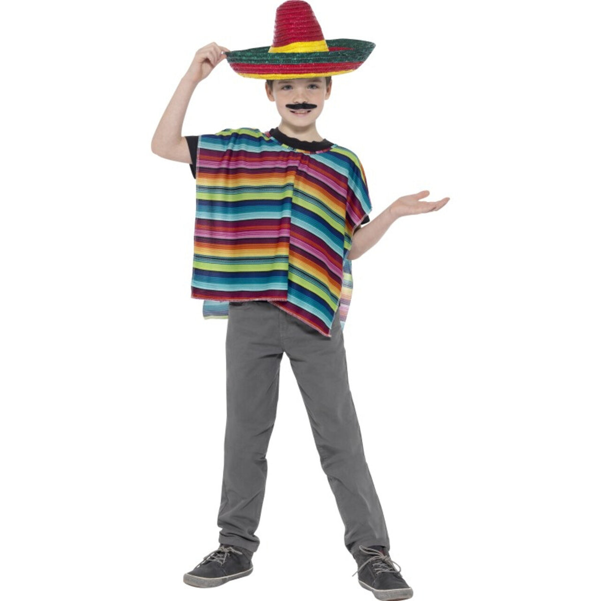 Op deze afbeelding zie je een Kostuums, van het merk Smiffy's. Mexicaanse Verkleedkit Kind Kostuum