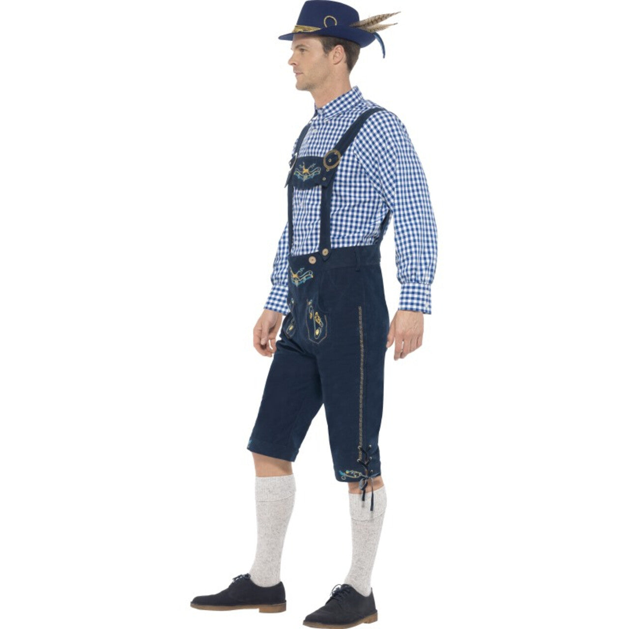 Op deze afbeelding zie je een Kostuums, van het merk Smiffy's. Luxe Beierse Lederhosen Met Hemd Rutger Man Kostuum