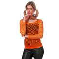 Aufregendes Netzhemd Langarmorange Damen