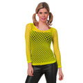 Spannend Netshirt Lange Mouw Geel Vrouw