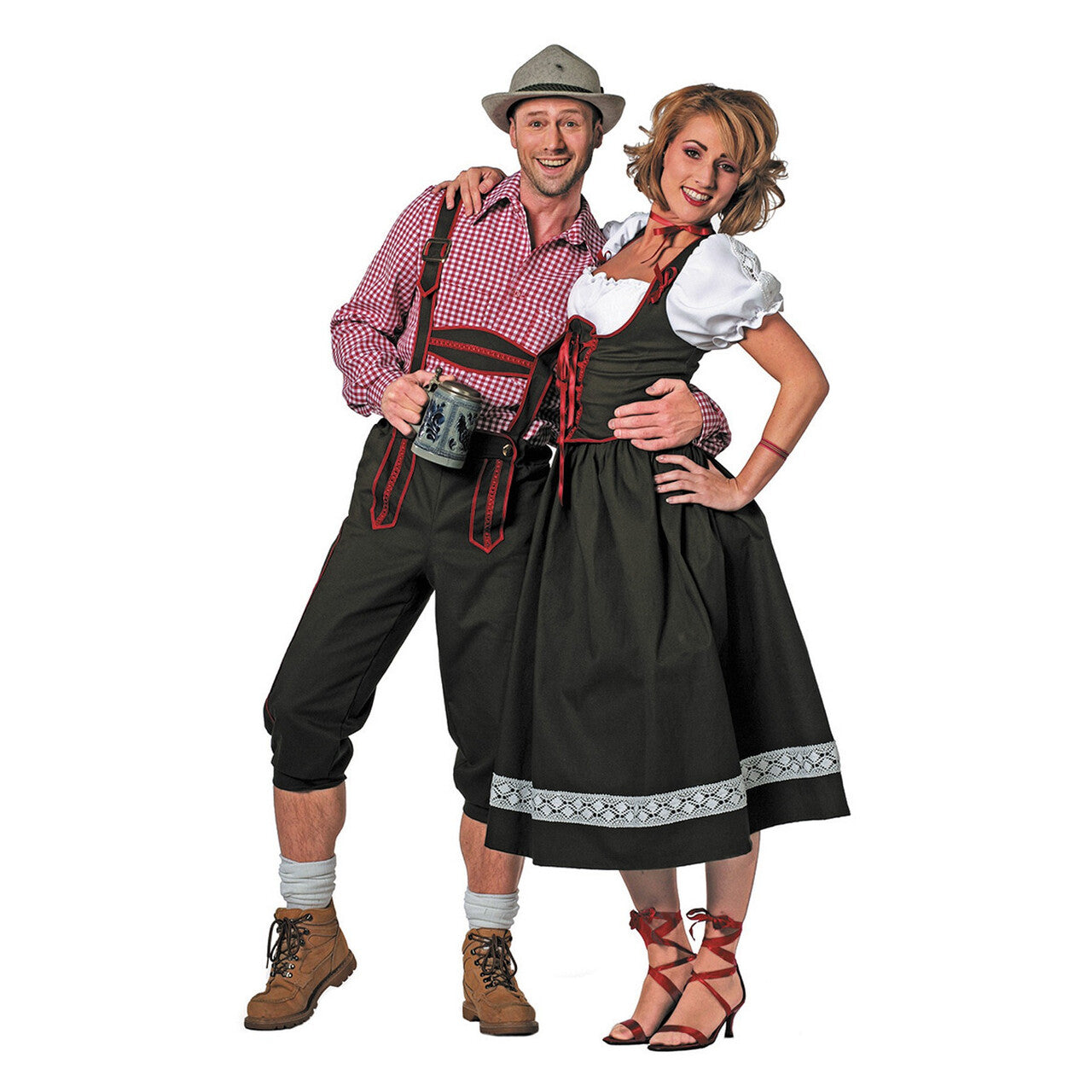 Op deze afbeelding zie je een Kostuums, van het merk Wilbers. Lange Donkergroene Keurige Oktoberfest Dirndl Vrouw Kostuum