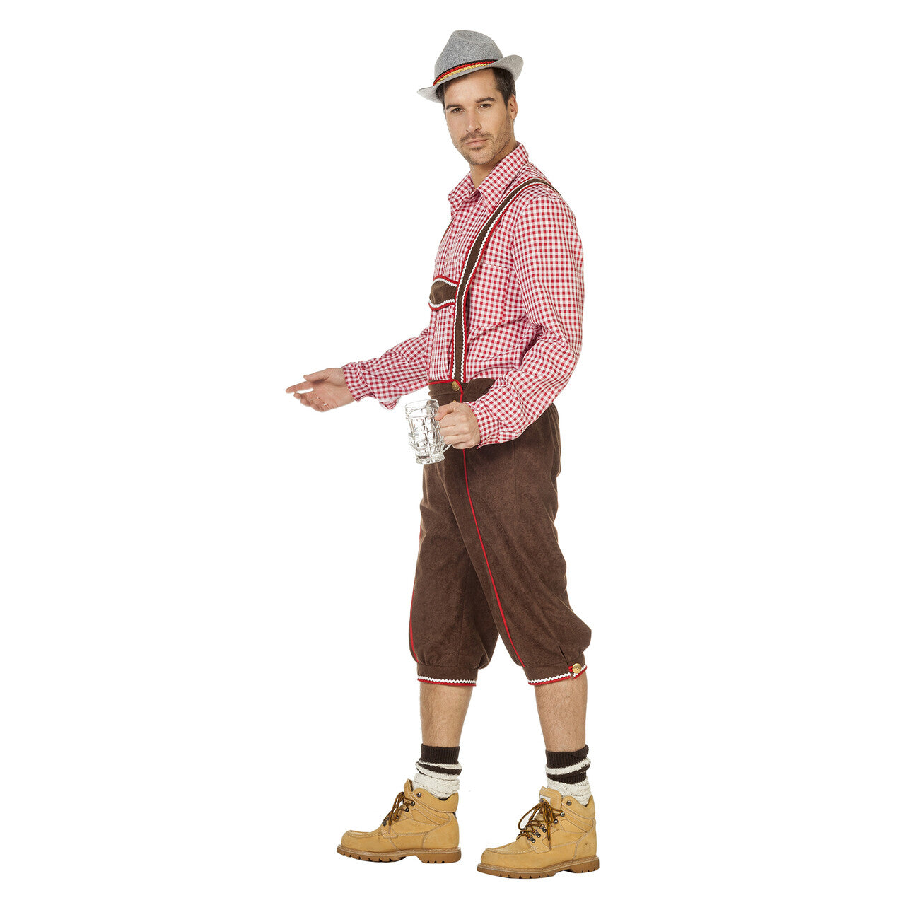 Op deze afbeelding zie je een Kostuums, van het merk Wilbers. Bierdrinkende Tiroler Bruin Man