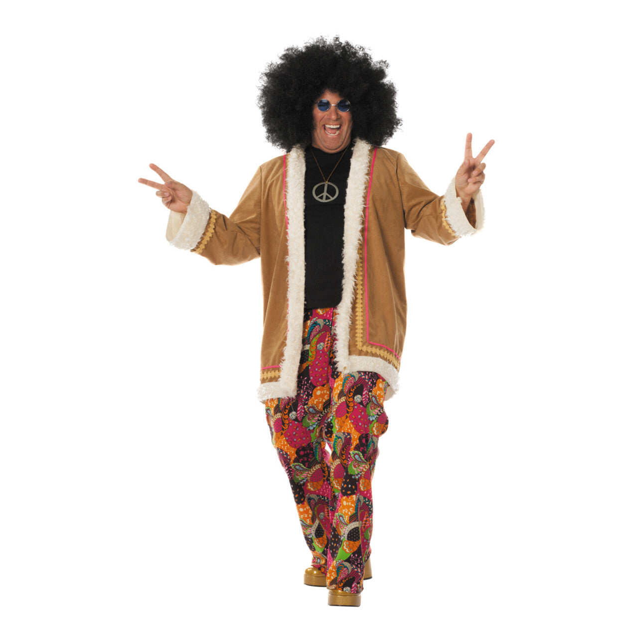 Op deze afbeelding zie je een Kostuums, van het merk Wilbers. Hippie Lang Spliffy Man Kostuum