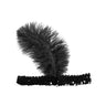 Serre-Tête Glamour Charleston Avec Plume Noire