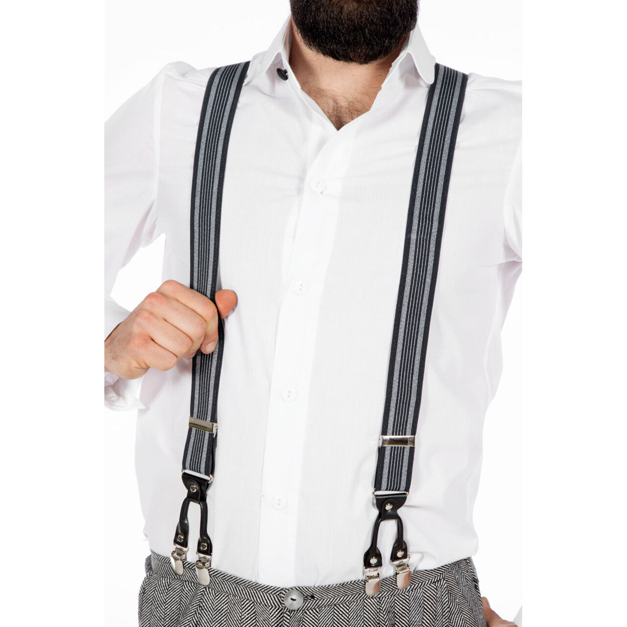 Op deze afbeelding zie je een Accessoires, van het merk Wilbers. Bretels Jaren 20 Gestreept