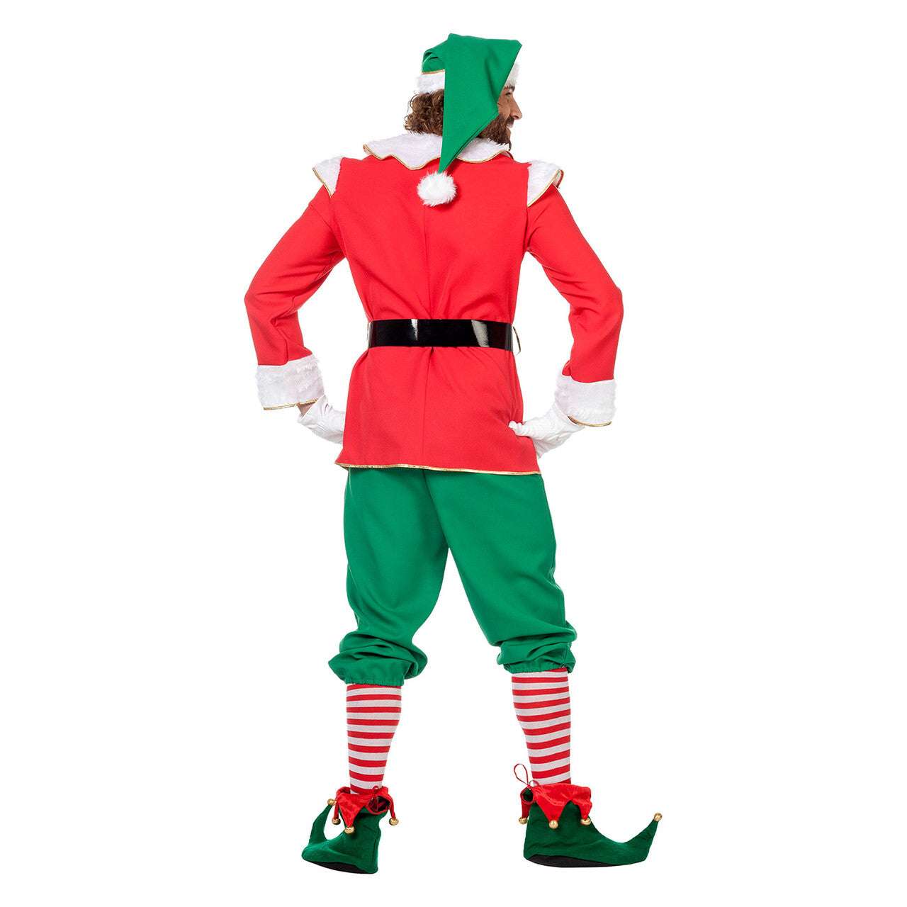 Op deze afbeelding zie je een Kostuums, van het merk Wilbers. Engelse Elf Rood / Groen Met Muts Man Kostuum