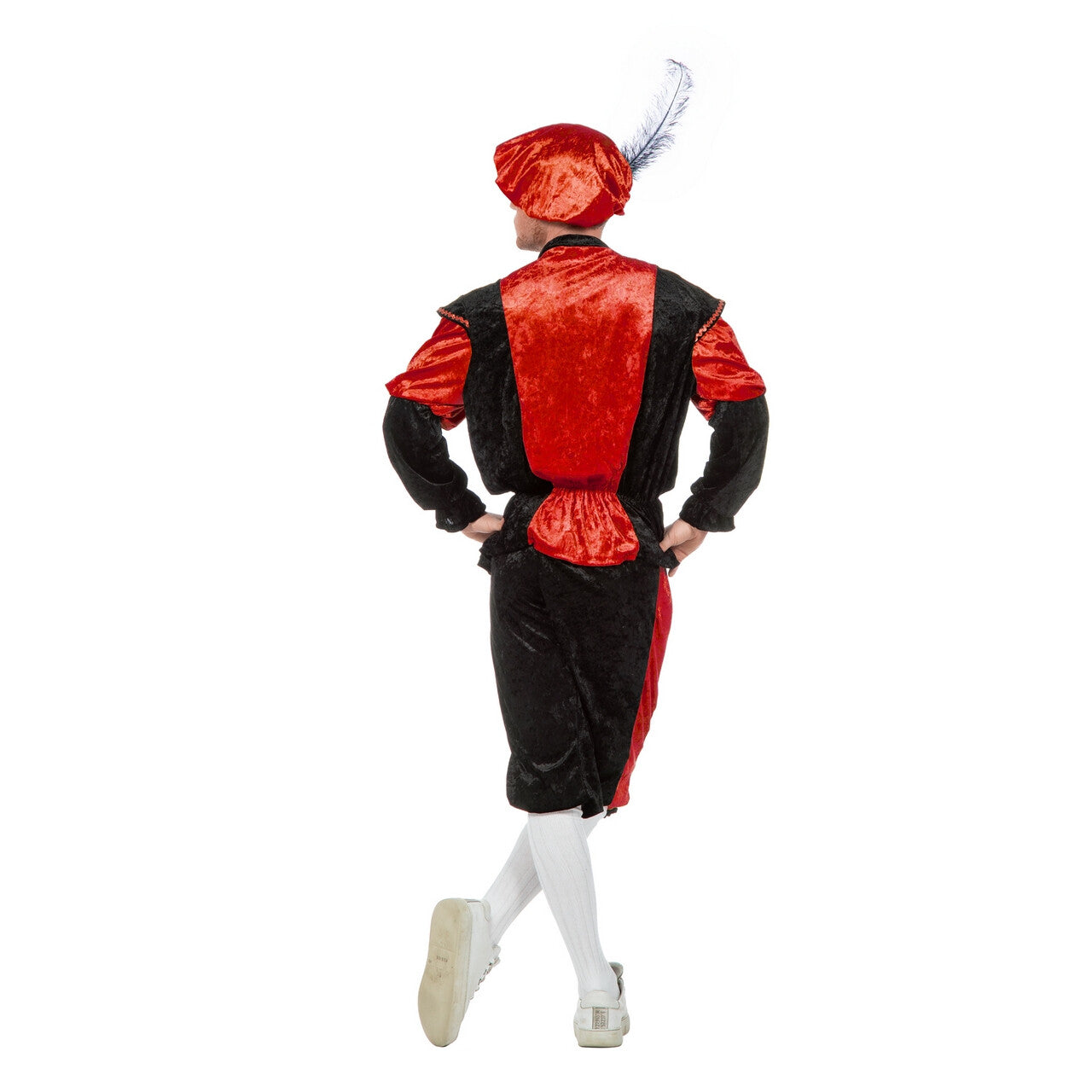 Op deze afbeelding zie je een Kostuums, van het merk Wilbers. Rode Piet Pansamt Budget Kostuum