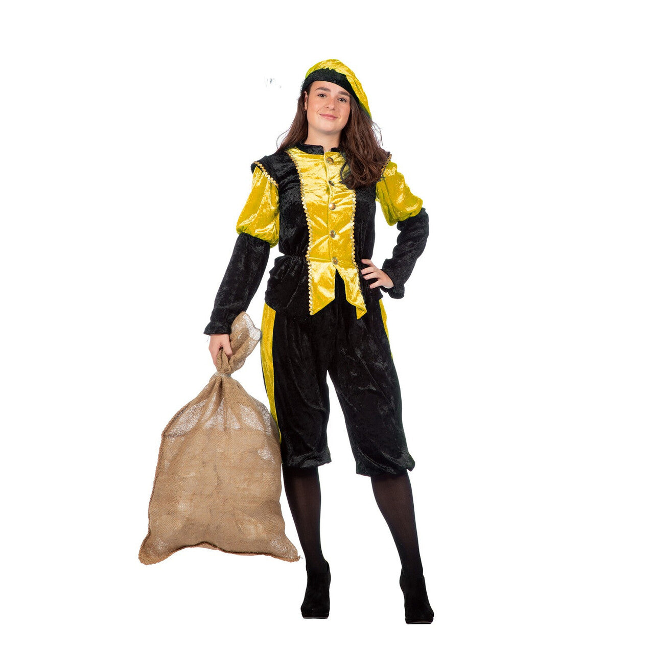 Op deze afbeelding zie je een Kostuums, van het merk Wilbers. Gouden Piet Pansamt Budget Kostuum