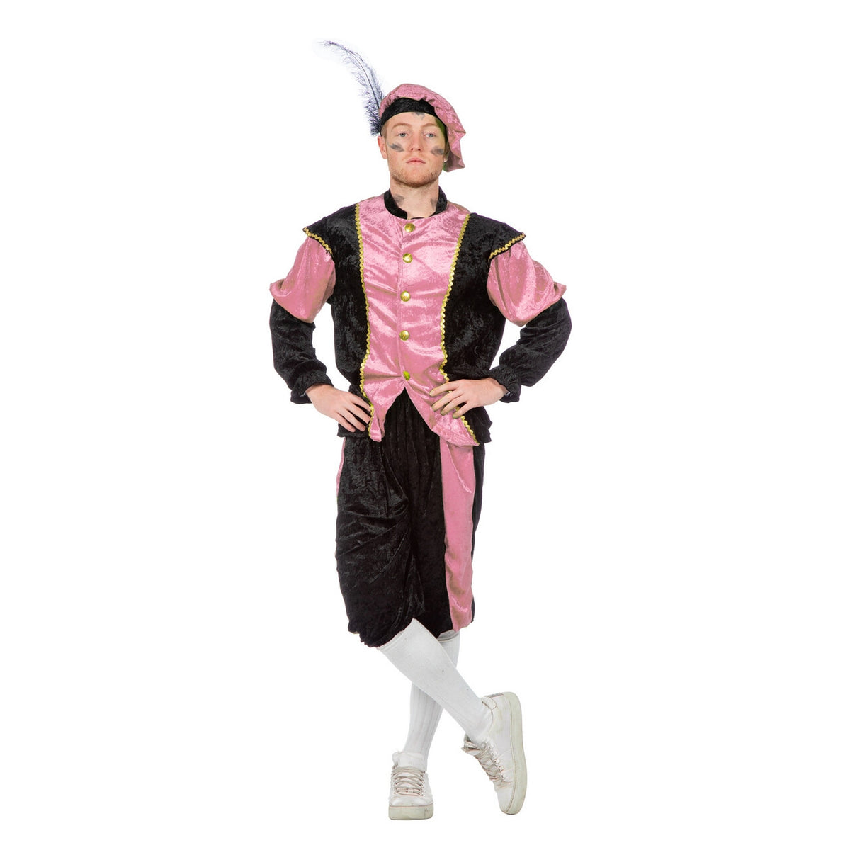 Op deze afbeelding zie je een Kostuums, van het merk Wilbers. Roze Piet Pansamt Budget Unisex Kostuum
