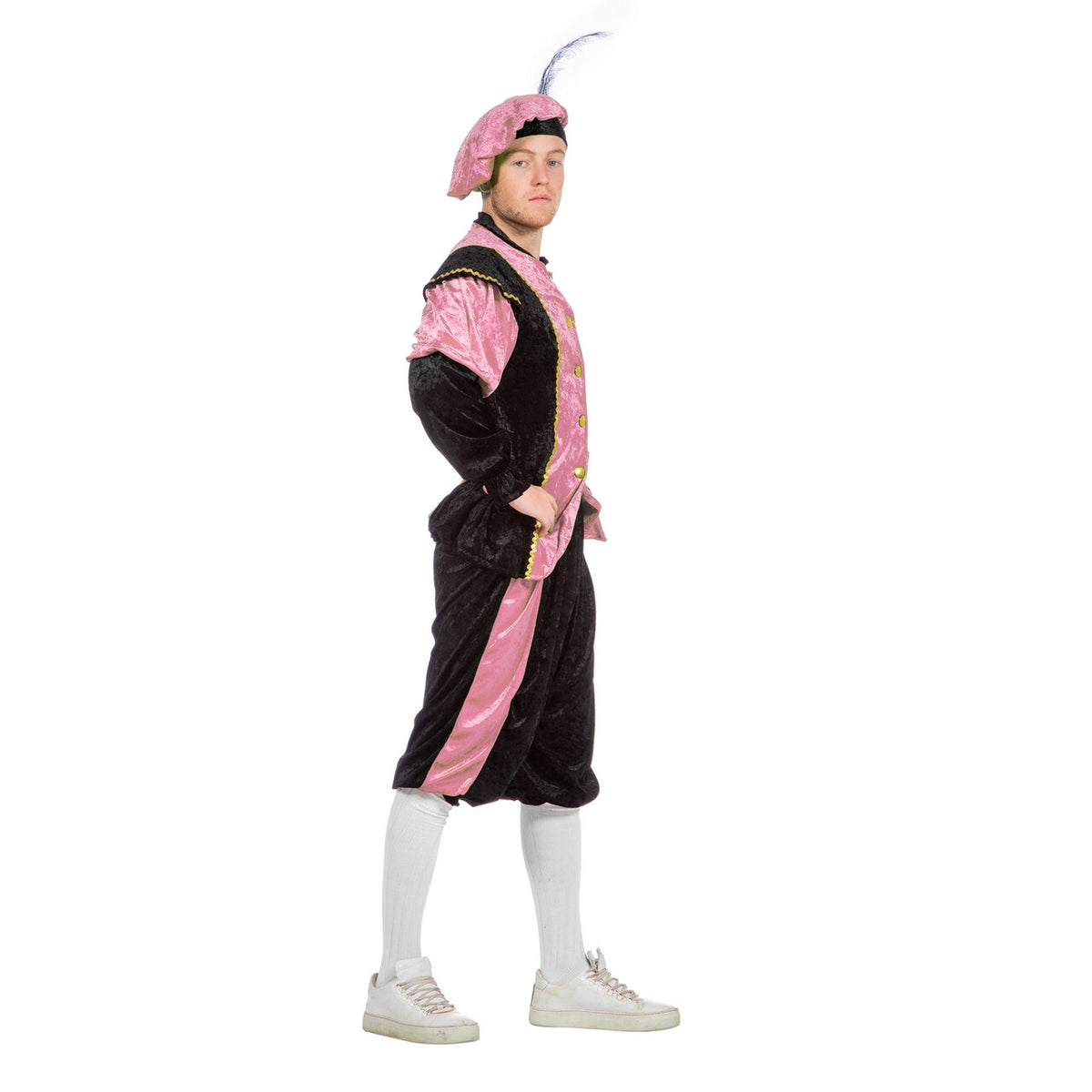 Op deze afbeelding zie je een Kostuums, van het merk Wilbers. Roze Piet Pansamt Budget Unisex Kostuum