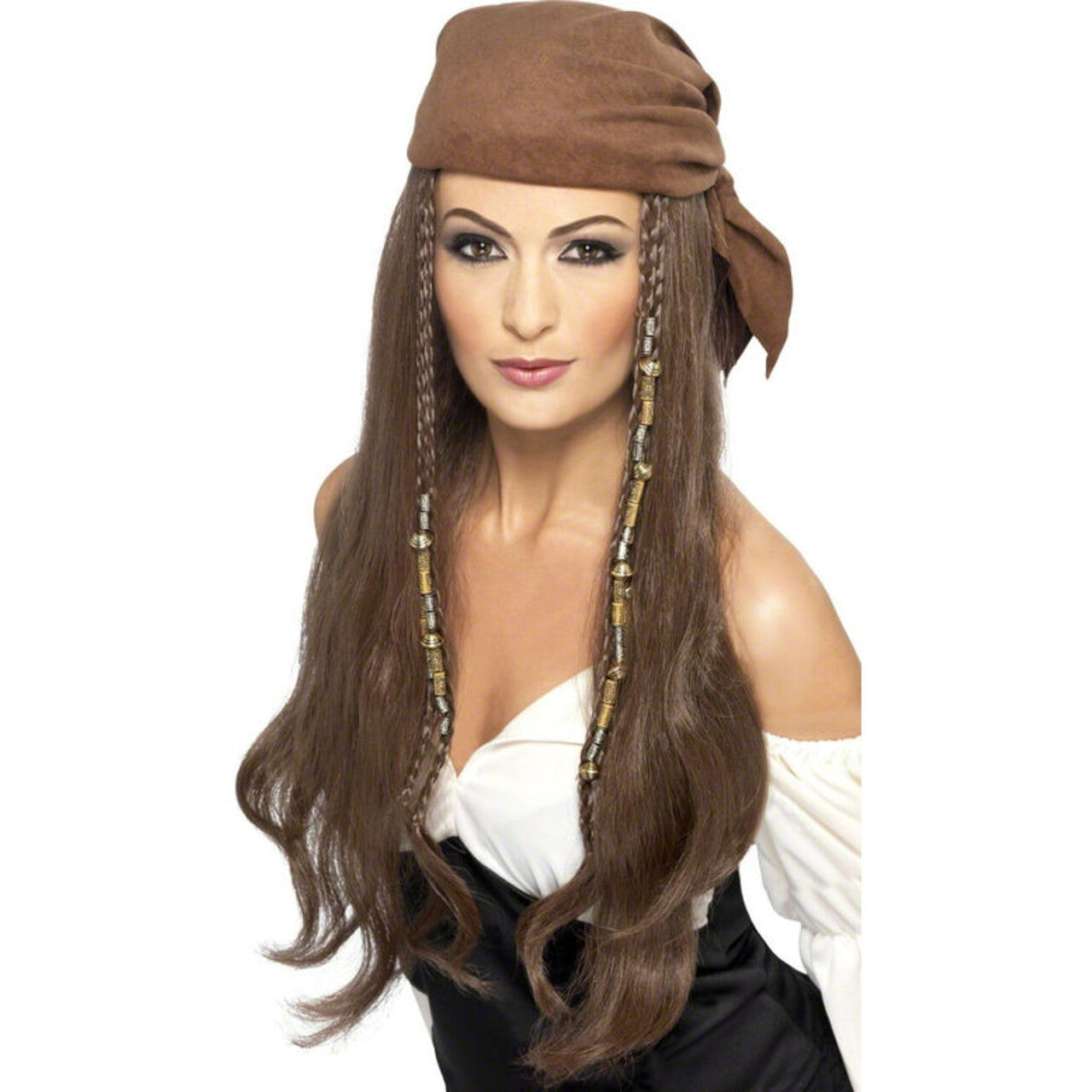 Op deze afbeelding zie je een Accessoires, van het merk Smiffy's. Vrouwen Piraten Pruik Met Bandana