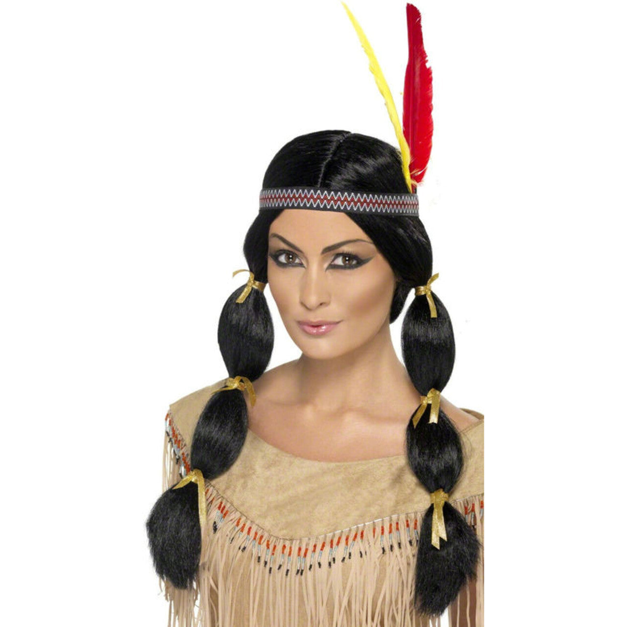 Op deze afbeelding zie je een Accessoires, van het merk Smiffy's. Vrouw Indiaanse Pruik